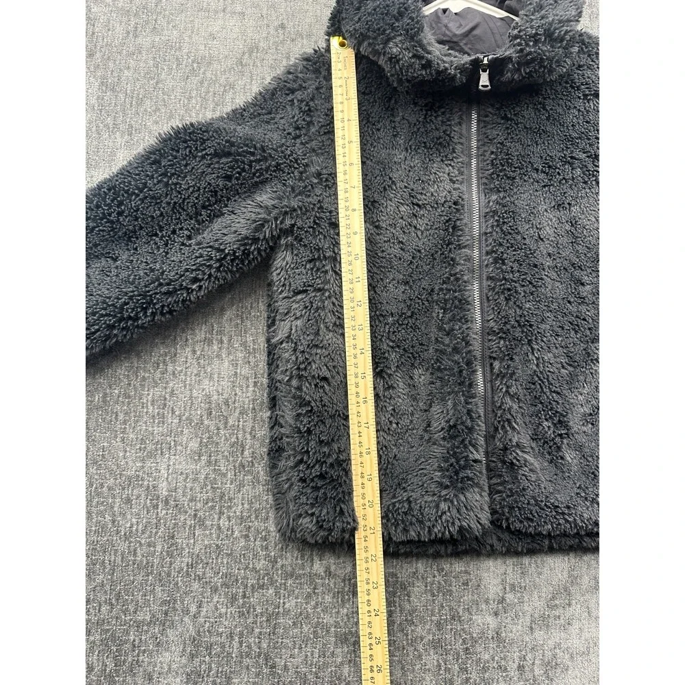 Under Armour Coldgear Cozy Fleece Jacket Youth L Black Loose Fit Warmth Hooded